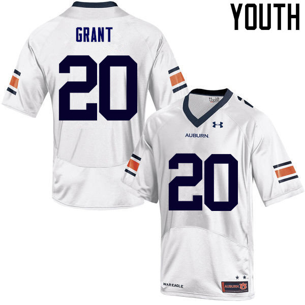 Youth Auburn Tigers #20 Corey Grant White College Stitched Football Jersey